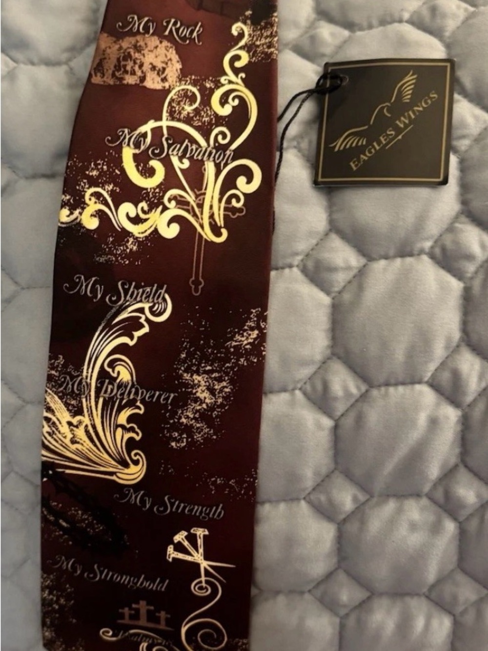 Eagles Wings Burgundy and gold tie 57x4